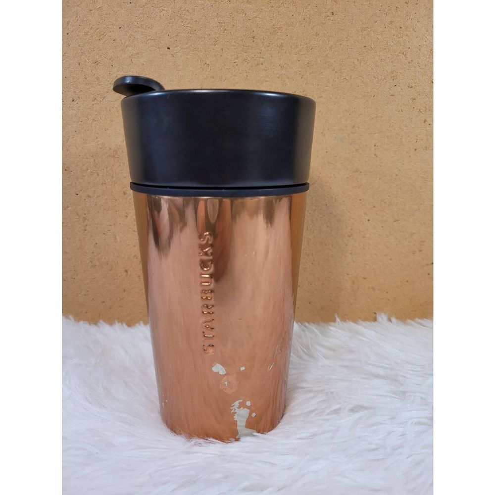 Starbucks 12 oz. Copper and Black Ceramic Travel Mug with Lid